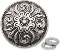 craftmemore 2x 1-1/4&#34; coin concho screw back - navajo vintage flower coin - cowboy western texas diy leathercraft - antique silver (chs82) logo