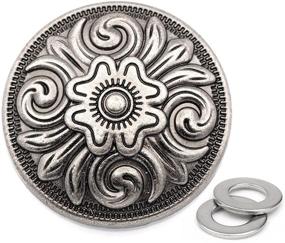 img 3 attached to CRAFTMEMORE 2x 1-1/4&#34; Coin Concho Screw Back - Navajo Vintage Flower Coin - Cowboy Western Texas DIY Leathercraft - Antique Silver (CHS82)