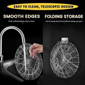 img 1 attached to 🍳 Delidge Stainless Steel Foldable Deep Fry Basket | Multifunctional Strainer for Steam, Rinse, Strain & Fry | Telescopic Folding Net Basket for Fried Food or Fruits | Essential Kitchen Utensil Cooking Gadget