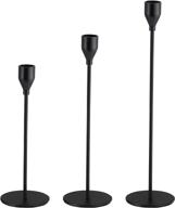 🕯️ modern matte black candle holders set of 3 for taper candles – stylish decorative candlestick holder for tabletops and weddings – fits 3/4 inch thick candles логотип