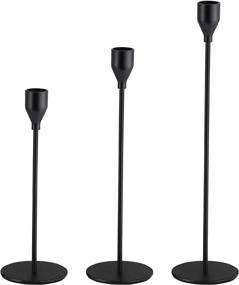 img 4 attached to 🕯️ Modern Matte Black Candle Holders Set of 3 for Taper Candles – Stylish Decorative Candlestick Holder for Tabletops and Weddings – Fits 3/4 inch Thick Candles