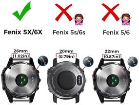 img 2 attached to 📦 Notocity 26mm Width Silicone Watch Strap for Fenix 5X Plus/Fenix 6X Pro - 6pcs Set