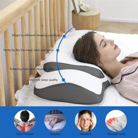 img 3 attached to 💤 Yamerid Cervical Pillow for Neck Pain and Relief, Neck Support Pillow with Armrest Design for Comfortable Sleeping, Ergonomic Orthopedic Memory Foam Pillow for Side, Back and Stomach Sleepers