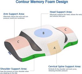 img 1 attached to 💤 Yamerid Cervical Pillow for Neck Pain and Relief, Neck Support Pillow with Armrest Design for Comfortable Sleeping, Ergonomic Orthopedic Memory Foam Pillow for Side, Back and Stomach Sleepers