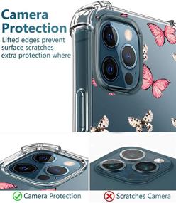 img 3 attached to 🌸 Transparent Flower iPhone 12 Pro Case with Glass Screen Protector - Cute Design for Girls and Women - Best Slim Fit Protective Clear TPU Soft Silicone Cover Phone Case (5)