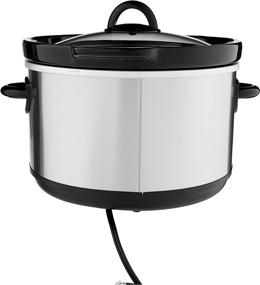 img 2 attached to 🍲 Crock-Pot SCR503SP 5-Quart Smudgeproof Round Manual Slow Cooker with Dipper, Silver: Convenient and Mess-Free Cooking Experience