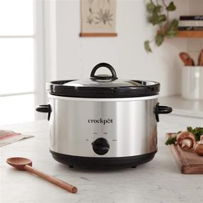 img 1 attached to 🍲 Crock-Pot SCR503SP 5-Quart Smudgeproof Round Manual Slow Cooker with Dipper, Silver: Convenient and Mess-Free Cooking Experience