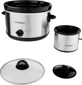 img 3 attached to 🍲 Crock-Pot SCR503SP 5-Quart Smudgeproof Round Manual Slow Cooker with Dipper, Silver: Convenient and Mess-Free Cooking Experience