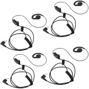 img 4 attached to HWAYO Walkie Talkie Swivel Earpiece with Microphone and PTT for 📞 Motorola Two Way Radio - Compatible with CLS1410, CLS1100, HKLN4604A - 4 Pack