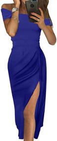 img 3 attached to Elegant Off-The-Shoulder Midi Evening Dress - Perfect for Semi Formal Parties!
