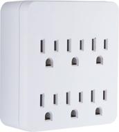 🔌 ge pro 6-outlet surge protector extender, wall tap charging station, auto shutdown, 3-prong, 1020 joules, ul listed, white, 36727 logo