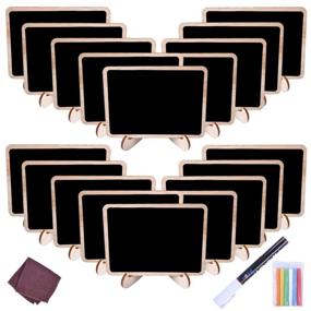 img 4 attached to 🏷️ UCES Chalkboard Labels Mini Chalkboards Signs - 20 Pack Small Blackboards with Easel Stand for Decorations, Weddings, Parties, and Events