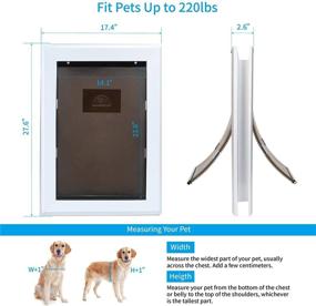 img 3 attached to 🐾 MaverickFlex Heavy Duty Weatherproof Dog Door with Sliding Lock Panel | Energy Efficient Aluminum Large Dog Door | Easy Installation | Magnetic Double Flaps | Ideal for Dogs Up to 220lbs