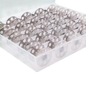 img 3 attached to 🧵 YEQIN 25PCS Metal Bobbins: High-Quality Clear Box Included - Bernina Bobbins Alt# 0015367200