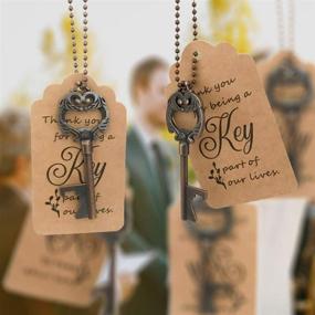 img 3 attached to 🔑 WODEGIFT 100 PCS Key Bottle Opener Wedding Favors with Tag - Bridal Shower Gift for Guests