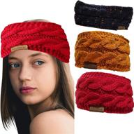 🧣 stay cozy with novarena thick cable knit faux fuzzy fur pom cuff beanie - ultimate winter headwear logo