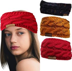 img 4 attached to 🧣 Stay Cozy with Novarena Thick Cable Knit Faux Fuzzy Fur Pom Cuff Beanie - Ultimate Winter Headwear