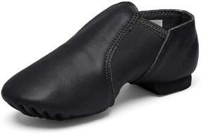 img 1 attached to Comfortable STELLE Leather Slip Dance 🩰 Toddler Girls' Shoes: Perfect for Little Dancers