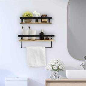 img 1 attached to 🚽 Optimal Over Toilet Bathroom Storage Shelves with Towel Bar - Wall-mounted Organizer Shelf for Bathroom, Living Room, Kitchen, Hallway