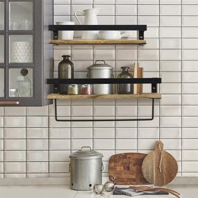 img 2 attached to 🚽 Optimal Over Toilet Bathroom Storage Shelves with Towel Bar - Wall-mounted Organizer Shelf for Bathroom, Living Room, Kitchen, Hallway