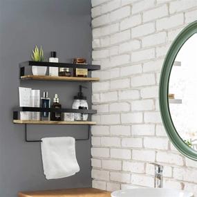 img 3 attached to 🚽 Optimal Over Toilet Bathroom Storage Shelves with Towel Bar - Wall-mounted Organizer Shelf for Bathroom, Living Room, Kitchen, Hallway