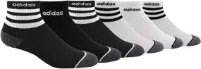 img 4 attached to Adidas Youth 3 Stripe Quarter 6 Pack Boys' Clothing