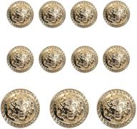 🦁 11-piece gold vintage antique metal button set - 3d lion head - for blazers, suits, sport coats, uniforms, jackets logo