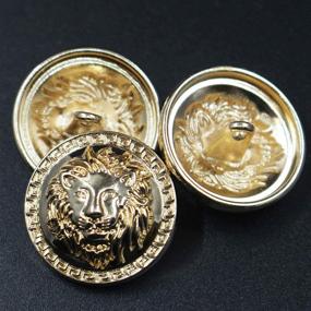 img 2 attached to 🦁 11-Piece Gold Vintage Antique Metal Button Set - 3D Lion Head - for Blazers, Suits, Sport Coats, Uniforms, Jackets