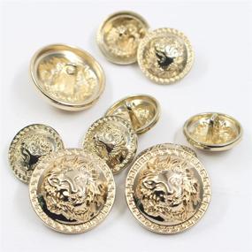 img 3 attached to 🦁 11-Piece Gold Vintage Antique Metal Button Set - 3D Lion Head - for Blazers, Suits, Sport Coats, Uniforms, Jackets