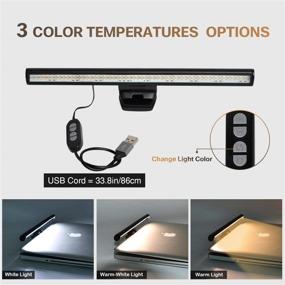 img 2 attached to 💡 Laptop Monitor Light: CeSunlight e-Reading LED Task Lamp for Notebook Computers - 3 Color Modes, 10 Brightness Levels, USB Powered Thin Monitor Bar, No Glare, No Flicker (Black)