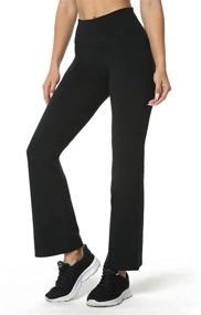 img 4 attached to Houmous Women's Cotton Bootcut Pants with Inner Pocket in Sizes S-XXXL (29''-35'' Inseam)