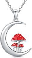 stylish mushroom necklace: sterling silver 🍄 jewelry & pendant for women and girls logo