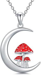 img 4 attached to Stylish Mushroom Necklace: Sterling Silver 🍄 Jewelry & Pendant for Women and Girls