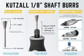 img 3 attached to 🪚 Kutzall Dove Tail Burr, 1/8" Shaft, Fine - Woodworking Dremel Attachment, Foredom, DeWalt, Milwaukee. Tungsten Carbide, 3/8" Dia. x 1/2" Length, DT-38-EG