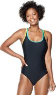 speedo womens swimsuit contrast binding logo