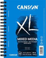 canson xl series mix paper pad - heavyweight, fine texture, wet or dry media, side wire bound - 98 lb, 5.5 x 8.5 in, 60 sheets logo