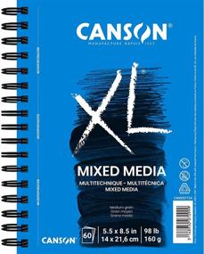 img 3 attached to Canson XL Series Mix Paper Pad - Heavyweight, Fine Texture, Wet or Dry Media, Side Wire Bound - 98 lb, 5.5 x 8.5 in, 60 Sheets