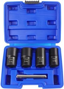 img 4 attached to Spurtar Twist Socket Set Lug Nut Remover - 5 Piece Impact 🔧 Stripped Lug Nut Remover Wheel Lock Removal Kit - 17MM 19MM 21MM 22MM