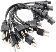 cablesonline 10-pack of 1ft. short 3-conductor pc power cords, 18awg, nema 5-15p to iec c13 cable - pc-111-10 logo