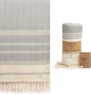 🏖️ smyrna aegean series turkish beach towel: 100% cotton, prewashed gray towel for spa, beach, pool, gym, and bathroom - 37 x 71 inches logo
