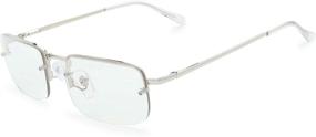 img 4 attached to Stay Sleek and Chic with the Stylish Small Rectangular Sunglasses - Clear Eyewear with Spring Hinge in a Gift Box Package