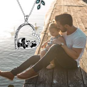 img 1 attached to 🐼 Adorable AOBOCO Funny Panda Mother Daughter Necklace with Austrian Crystal Embellishments: Perfect Birthday Jewelry Gift for Daughter and Stepdaughter