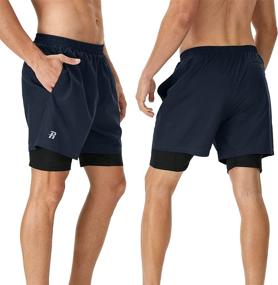 img 3 attached to 🏃 Men's 2-in-1 Compression Running Shorts with Pockets - Runhit Gym Shorts for Men: Ideal Workout & Athletic Shorts