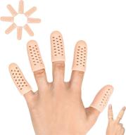 👐 gel finger cots: breathable finger protector support (14 pcs) - ideal for trigger finger, hand eczema, cracking, arthritis & more логотип