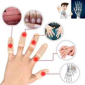 img 3 attached to 👐 Gel Finger Cots: Breathable Finger Protector Support (14 PCS) - Ideal for Trigger Finger, Hand Eczema, Cracking, Arthritis & More