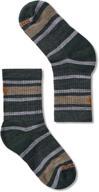 premium youth smartwool hike light striped crew sock: ultimate comfort and durability logo