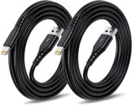 📱 [2 pack] extra long iphone charger cable - 10 ft, apple mfi certified - lightning cable 10 foot - 10 feet ipad power charging cord - compatible with iphone 11/xs/xs max/xr/x/8/8 plus/7/7 plus/6 (black) logo