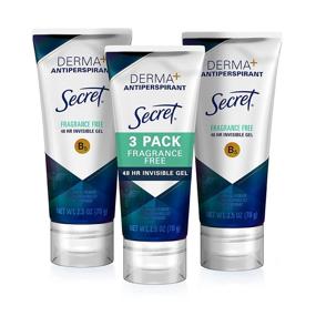 img 4 attached to 🌸 Secret Derma+ Fragrance-Free Invisible Gel Antiperspirant and Deodorant, Pack of 3, 2.5 Oz
