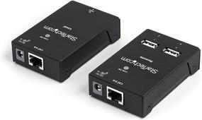 img 2 attached to 🔌 StarTech.com 4-Port USB 2.0 Extender - 165ft (50m) USB Over Cat5/Cat6 Extender - Compact USB 2.0 Over Ethernet Extender (USB2004EXTV),Black: Enhanced Connectivity and Extended Range for USB Devices