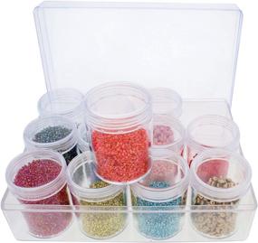 img 3 attached to 📦 The Beadsmith Personality Case - Transparent Storage Organizer Box, 6.25 x 4.75 x 2.1 inches - Includes 12 Small Containers with Lids - 1.5 x 2 inches, Bead Holder